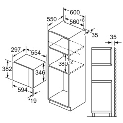 Cuptor cu microunde incorporabil Bosch BFL524MW0 (White) Thumb