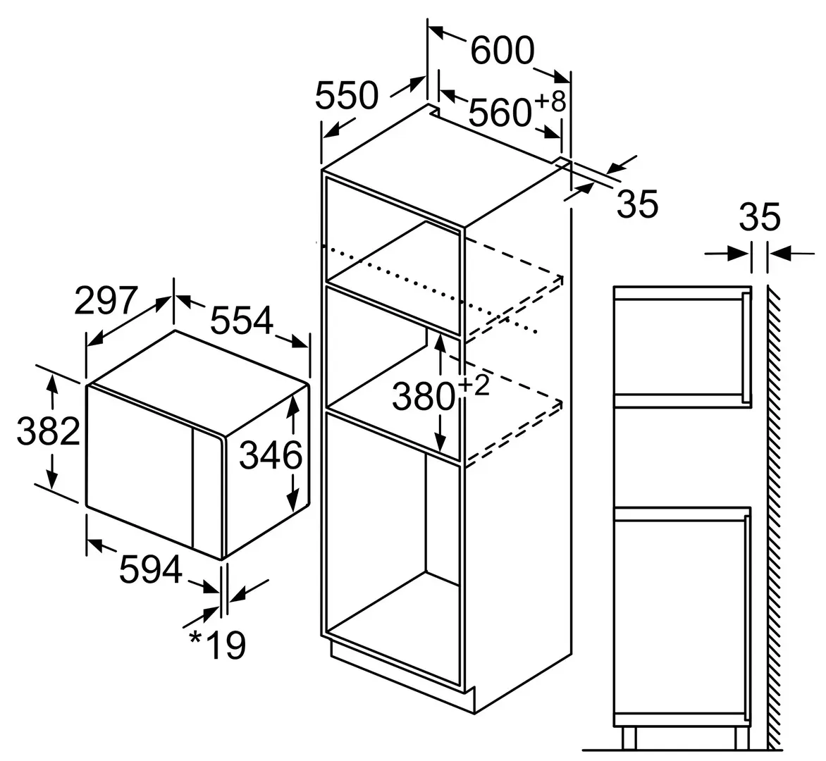 Cuptor cu microunde incorporabil Bosch BFL524MW0 (White)