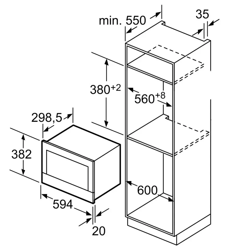 Cuptor cu microunde incorporabil Bosch BFR634GW1 (White)