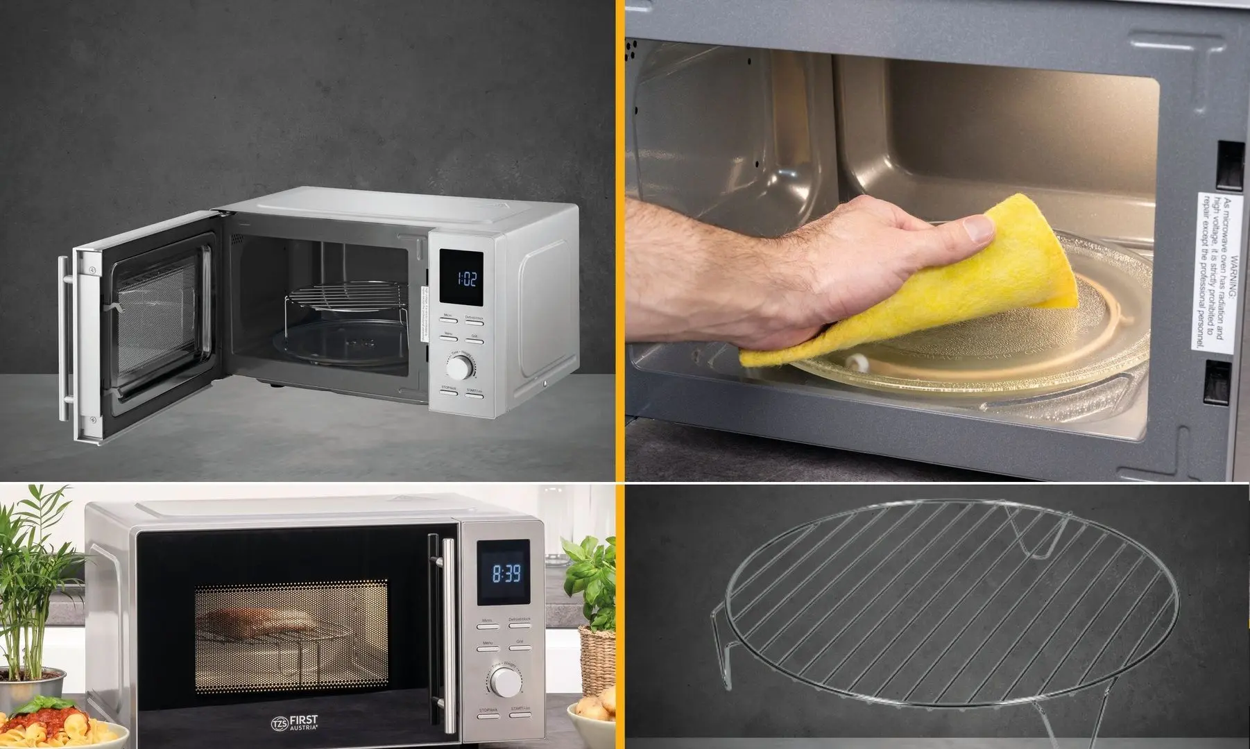 Cuptor cu microunde First FA-5002 (Inox/Black)