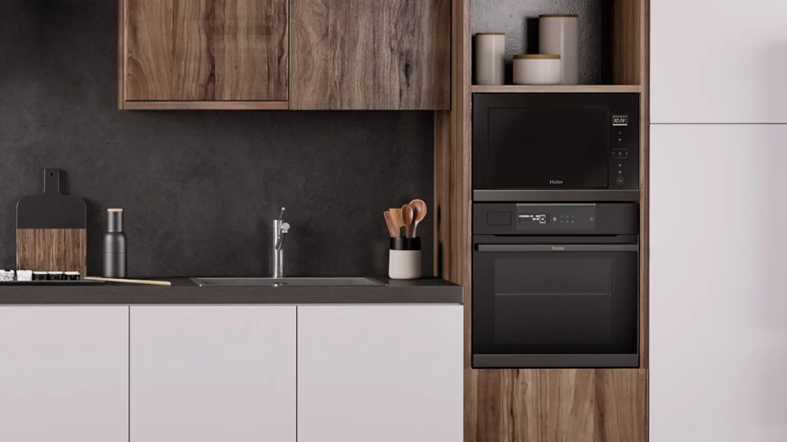 Cuptor cu microunde incorporabil Haier HOR38G5FT (Black)