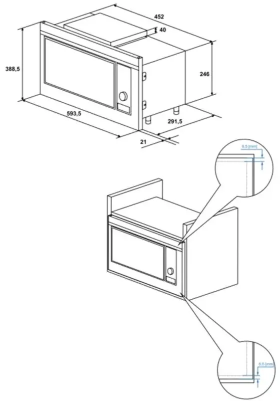 Cuptor cu microunde incorporabil Hansa AMM20BEIH (Inox)