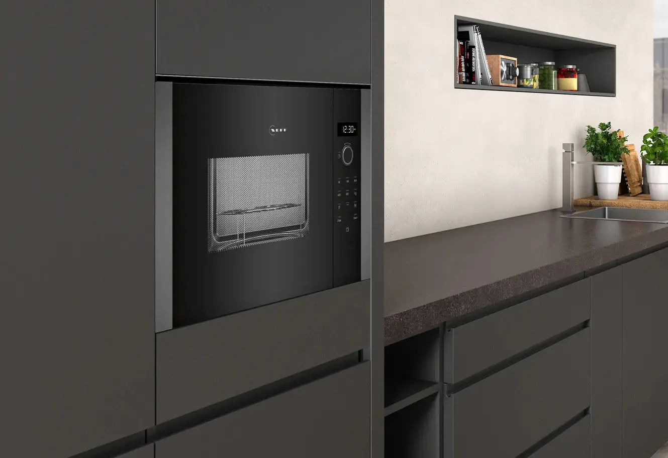 Встраиваемая микроволновая печь Neff HLAGD53G0 (Black) - 4