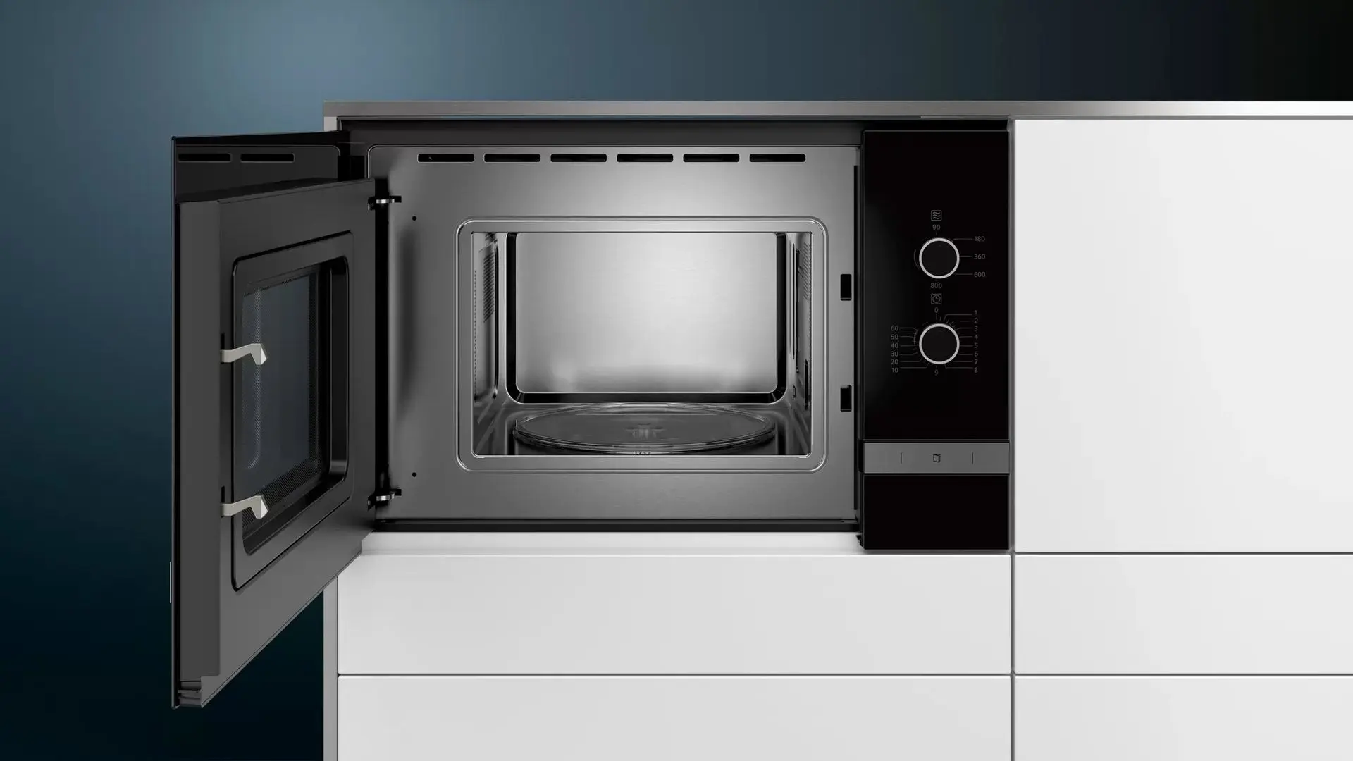 Cuptor cu microunde incorporabil Siemens iQ300 BF520LMR0 (Black/Inox) - 3