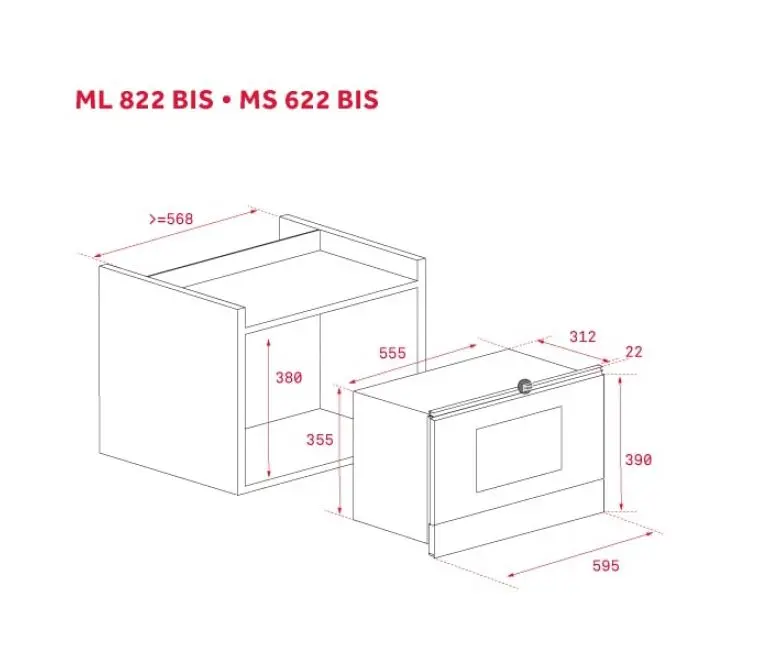 Cuptor cu microunde incorporabil Teka ML 822 BIS L (White)