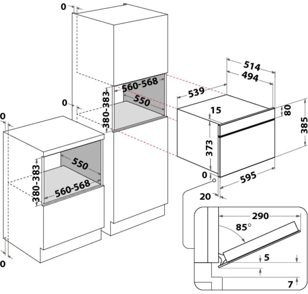 Cuptor cu microunde incorporabil Whirlpool AMW 730 NB (Black)
