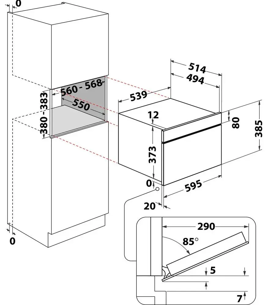Cuptor cu microunde incorporabil Whirlpool AMW734IX (Inox)