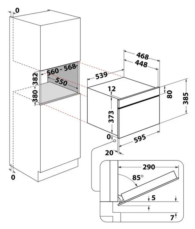 Cuptor cu microunde incorporabil Whirlpool WMD44MX (Inox)