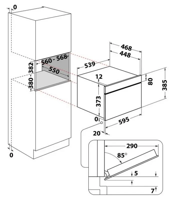 Cuptor cu microunde incorporabil Whirlpool WMD54MX (Black/Inox) - 7