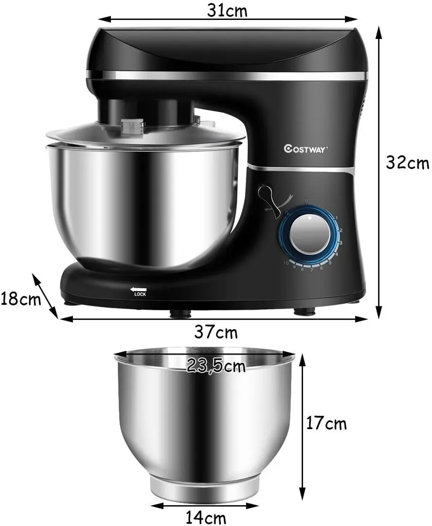 Mixer planetar Costway EP24526DE-SL (Silver)