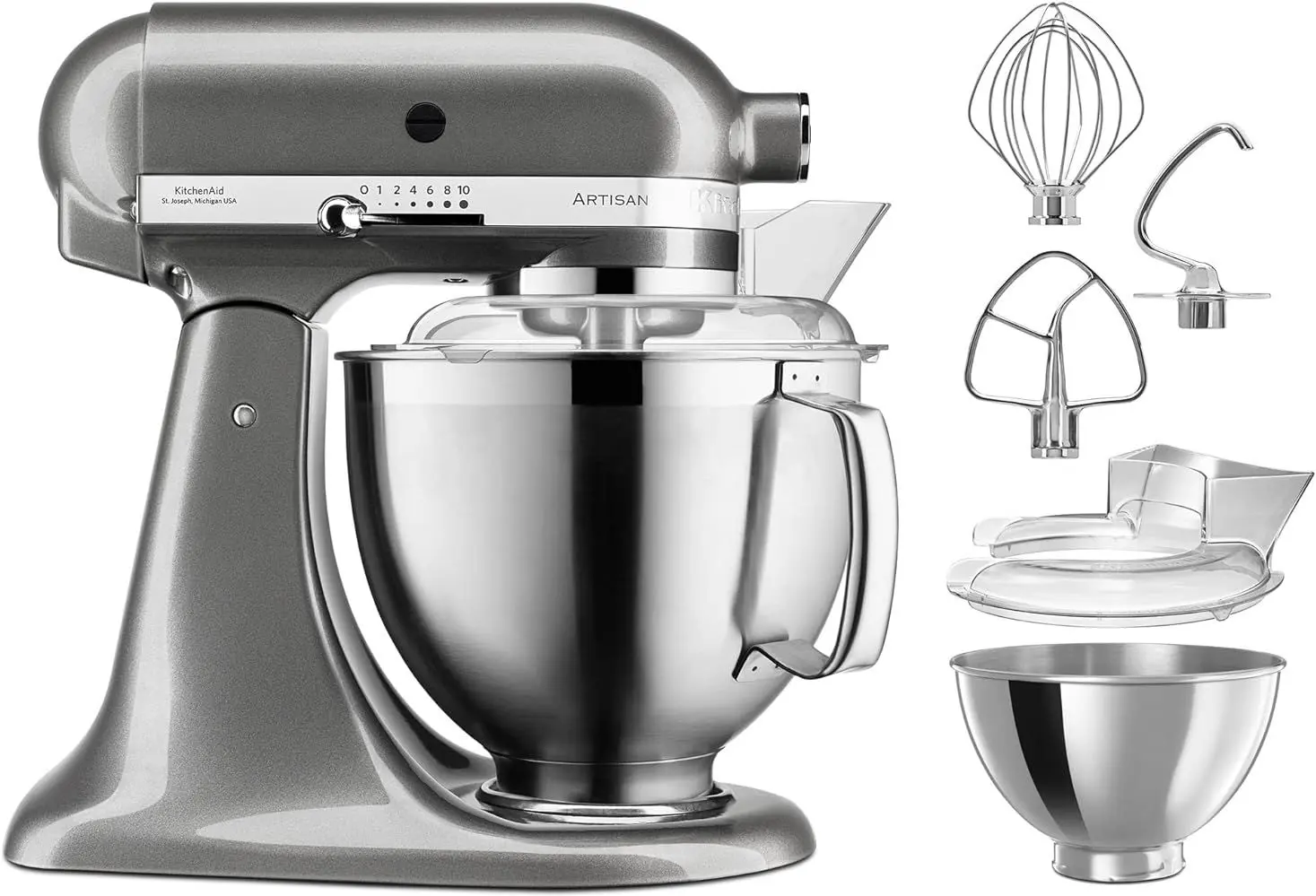 Mixer planetar KitchenAid Artisan 5KSM185PSEMS (Silver)