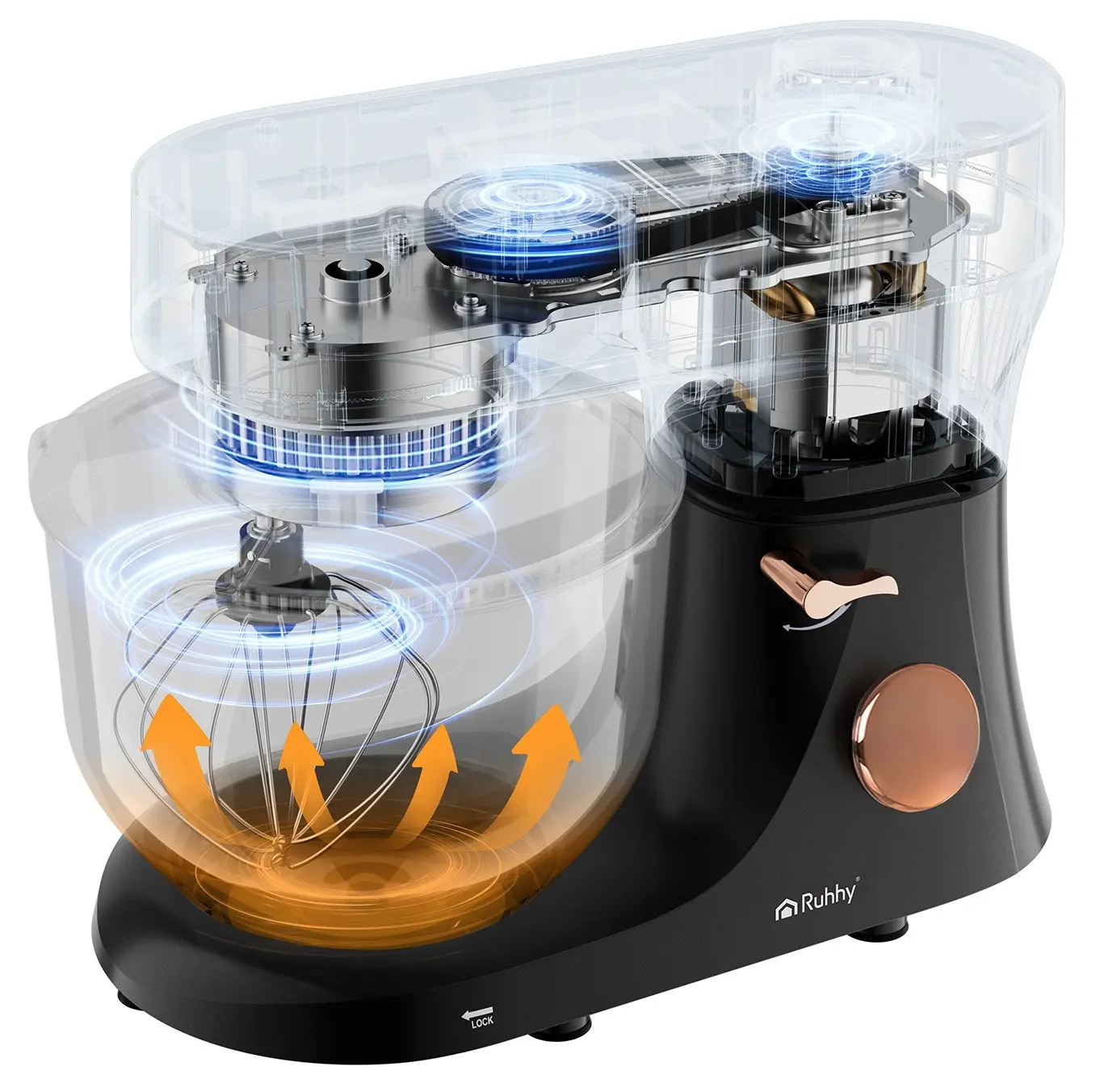 Планетарный миксер Ruhhy 25727 (Gray/Gold) - 6