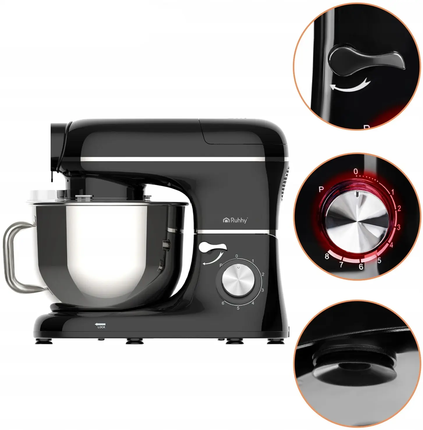 Mixer planetar Ruhhy 28599 (Black/Inox) - 6