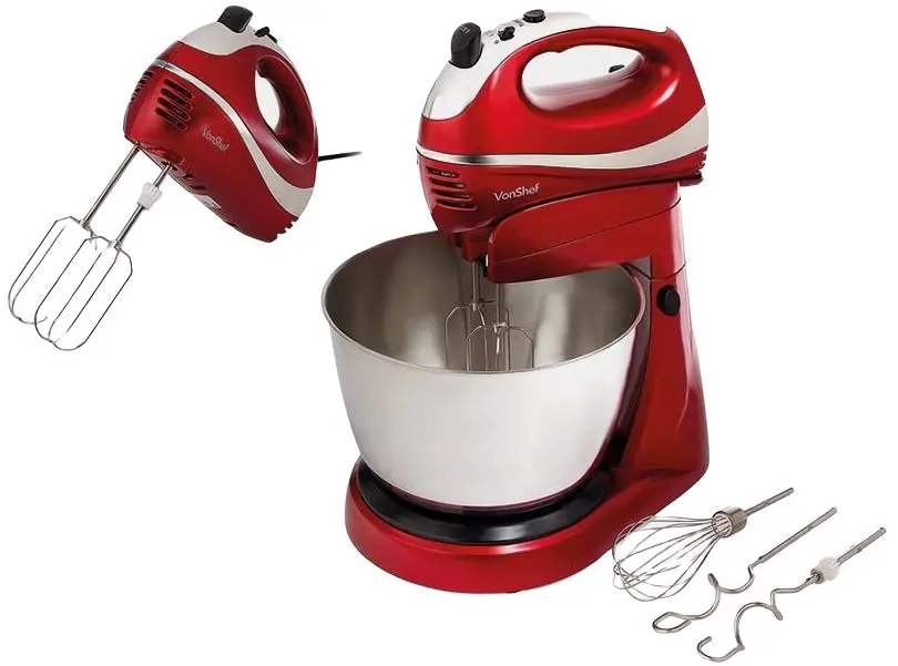 Mixer VonShef 2013230 (Red/Silver)