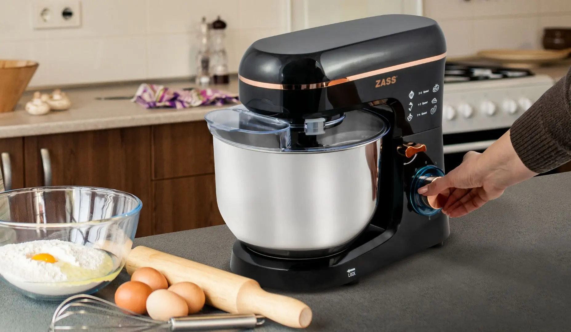 Mixer planetar Zass ZPSM 20 (Black/Rose Gold)