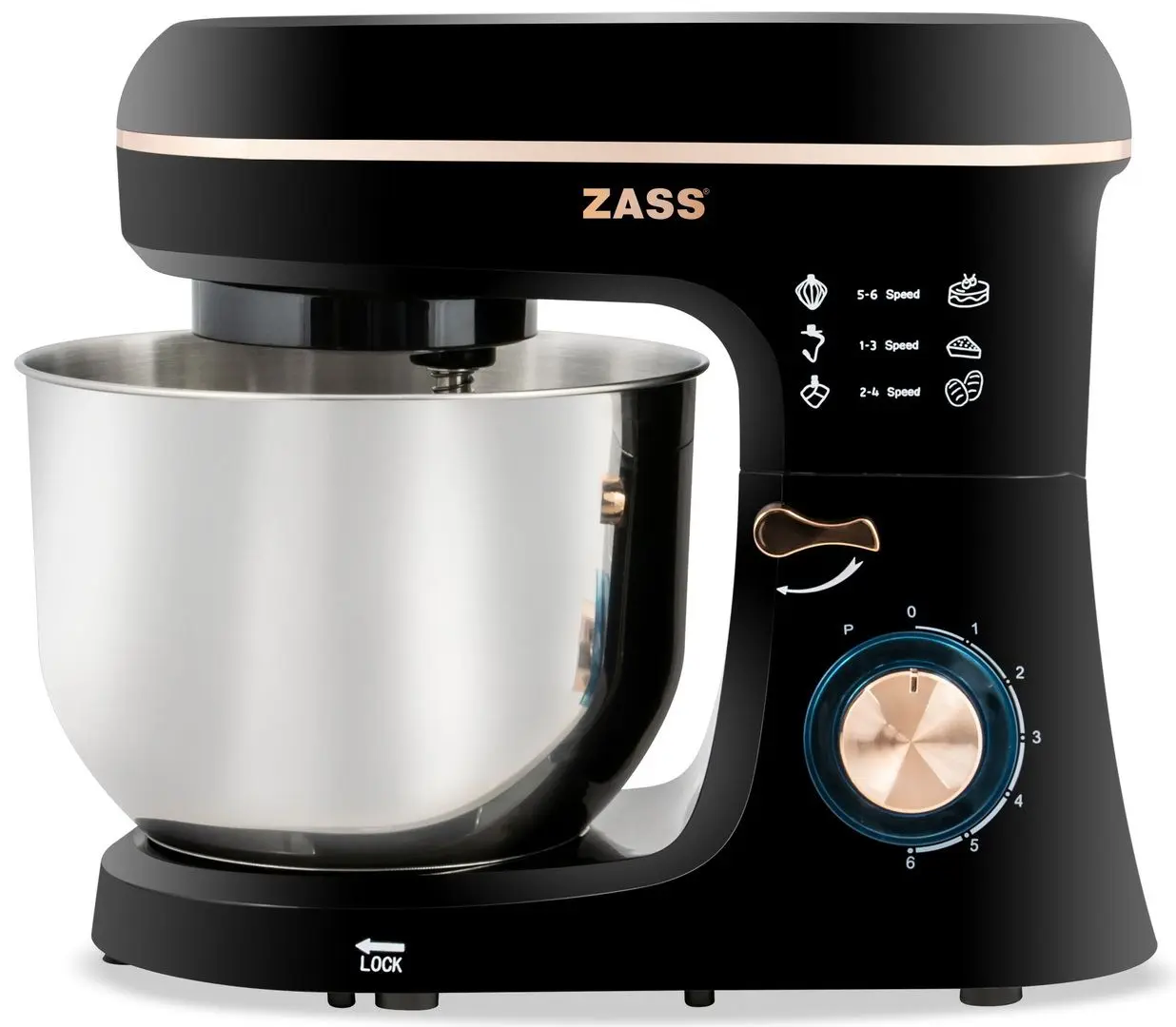 Mixer planetar Zass ZPSM 20 (Black/Rose Gold)