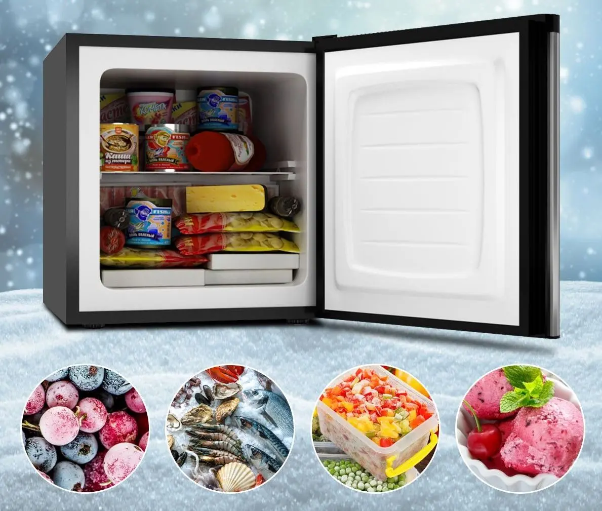 Мини-морозильная камера Costway EP23795DE (Inox/Black)