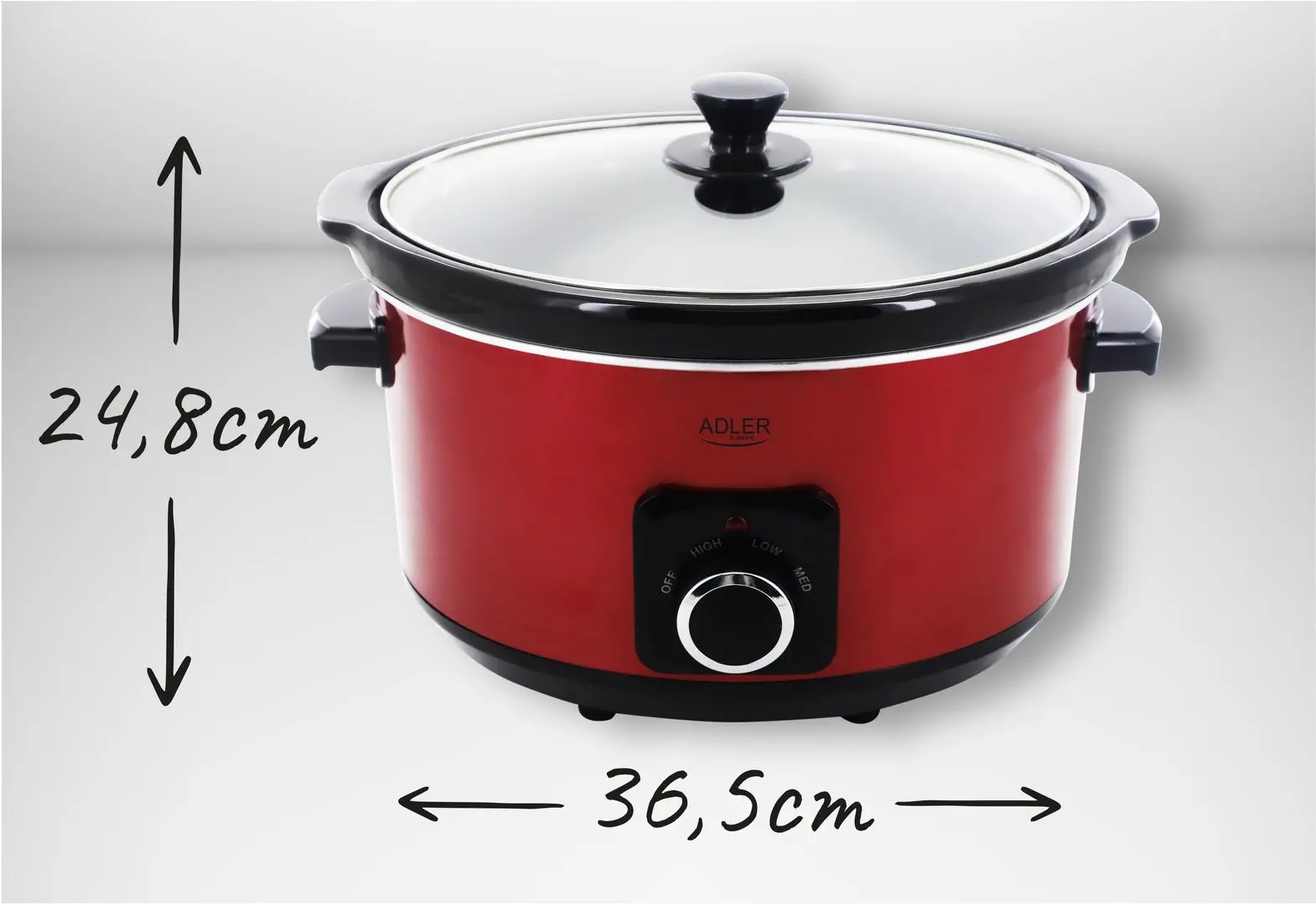 Медленноварка Adler AD 6413r 5.8L (Red/Black) - 7