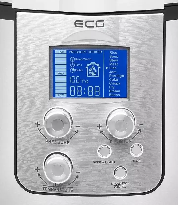 Multicooker ECG MHT 1661 Pressione Nuovo (Black/Inox)