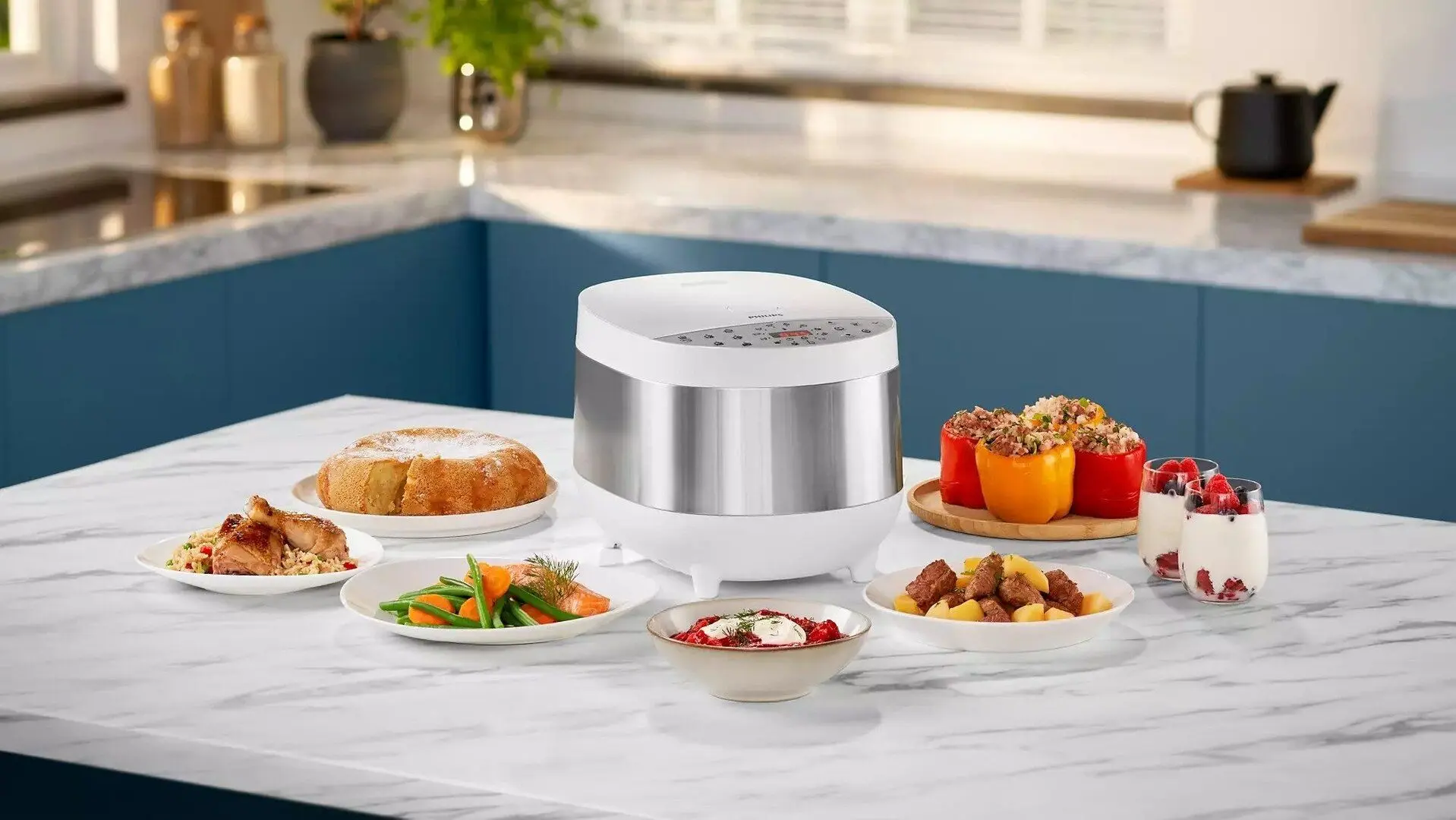 Multicooker Philips HD4713/40 (Silver/White)