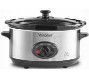 Slow cooker VonShef 2013337 (Silver/Black)