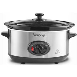 Медленноварка VonShef 2013338 (Silver/Black)