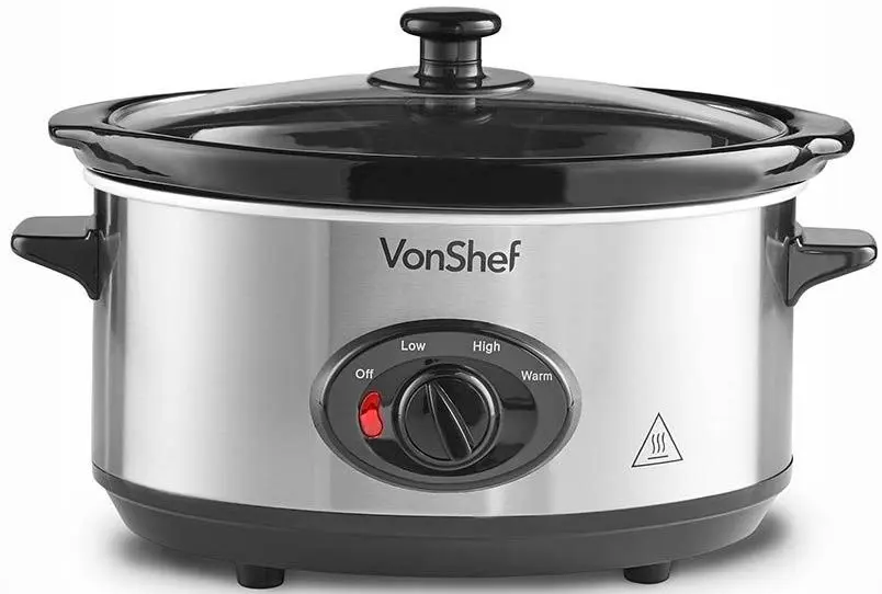 Медленноварка VonShef 2013338 (Silver/Black)