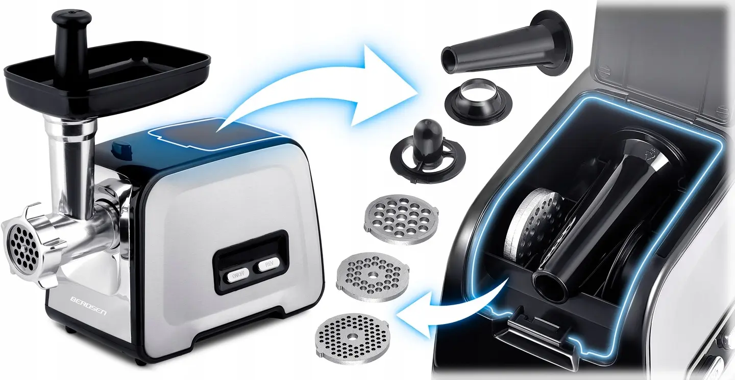 Masina de tocat carne Berdsen BD-601A 360101 (Silver/Black) - 11
