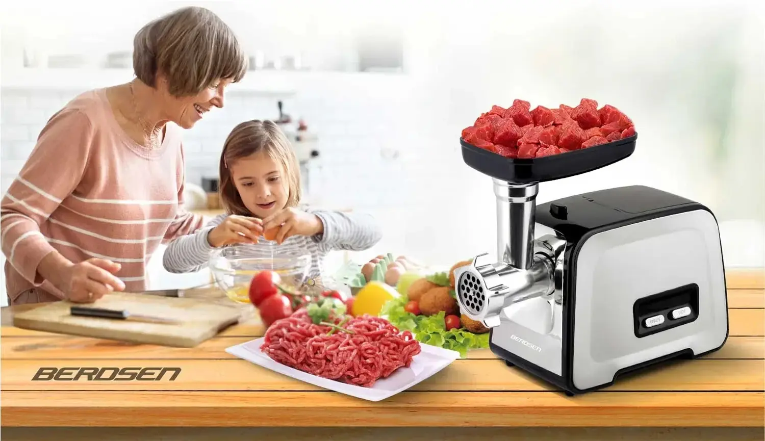 Masina de tocat carne Berdsen BD-601A 360101 (Silver/Black) - 6