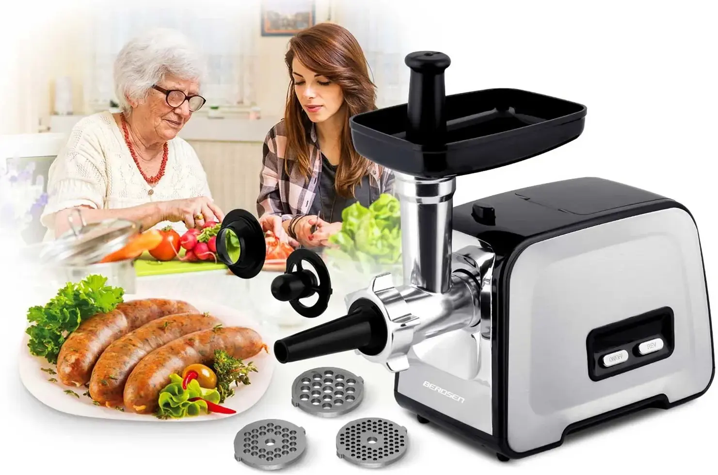 Masina de tocat carne Berdsen BD-601A 360101 (Silver/Black) - 8