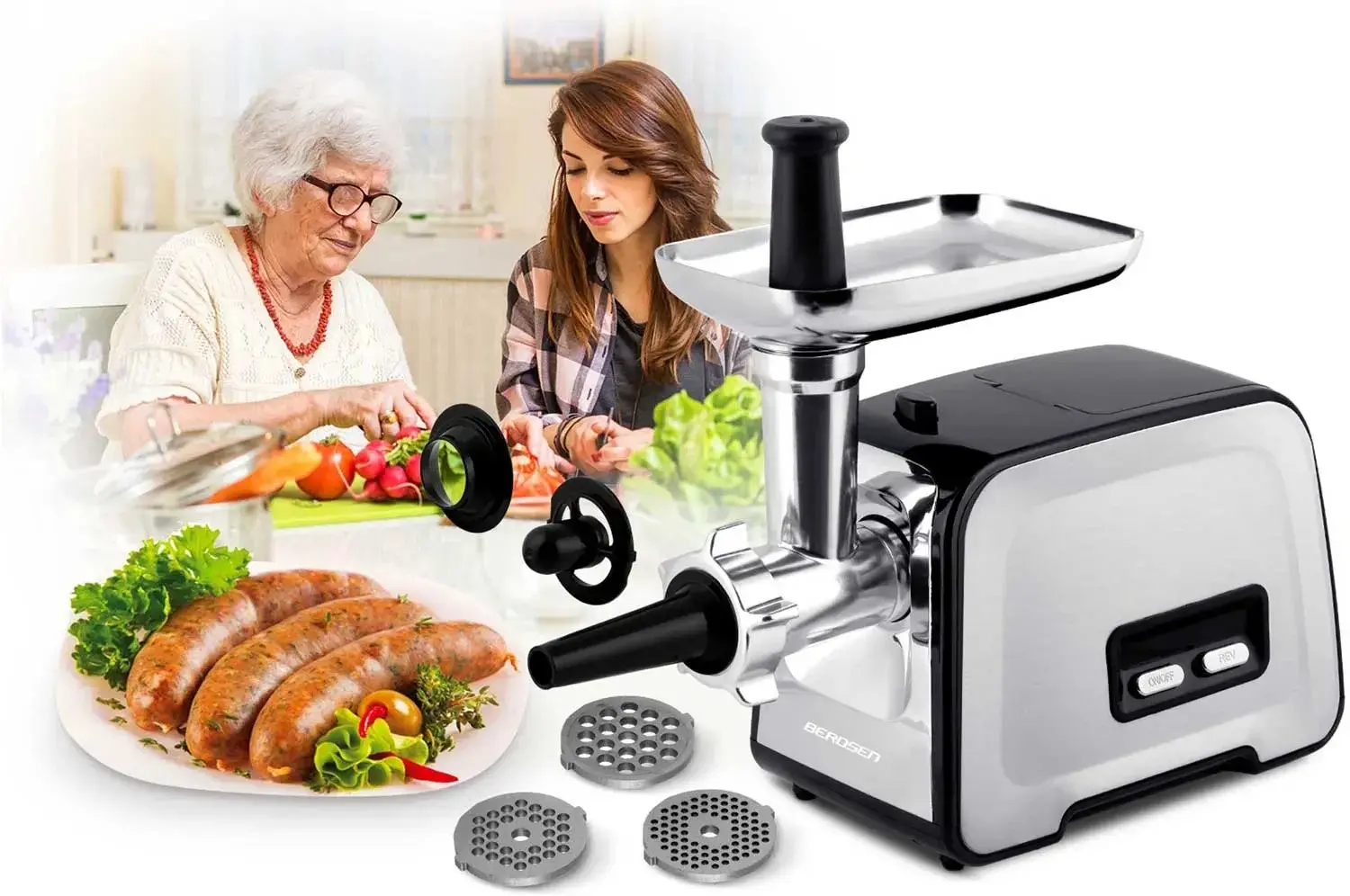 Masina de tocat carne Berdsen BD-601B 360110 (Black/Silver) - 8