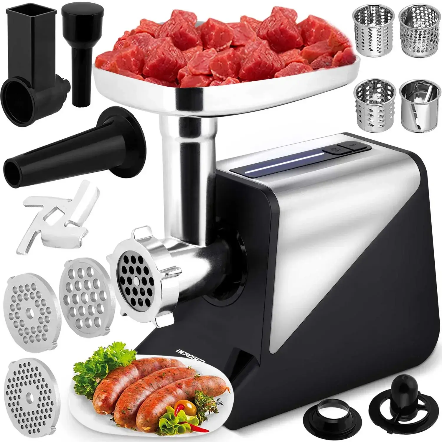 Masina de tocat carne Berdsen BD-602 360200 (Black/Silver) - 12