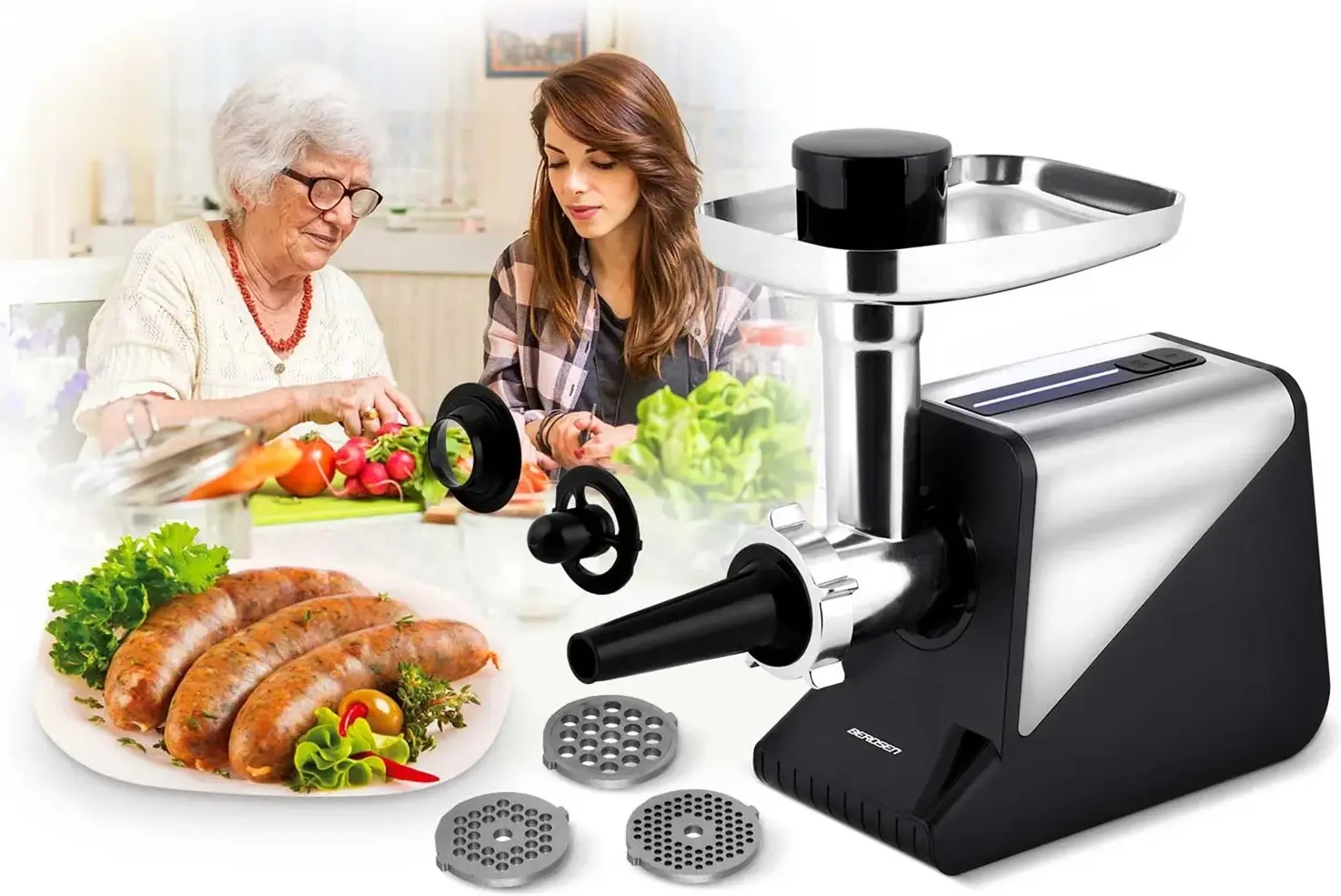 Masina de tocat carne Berdsen BD-602 360200 (Black/Silver) - 9