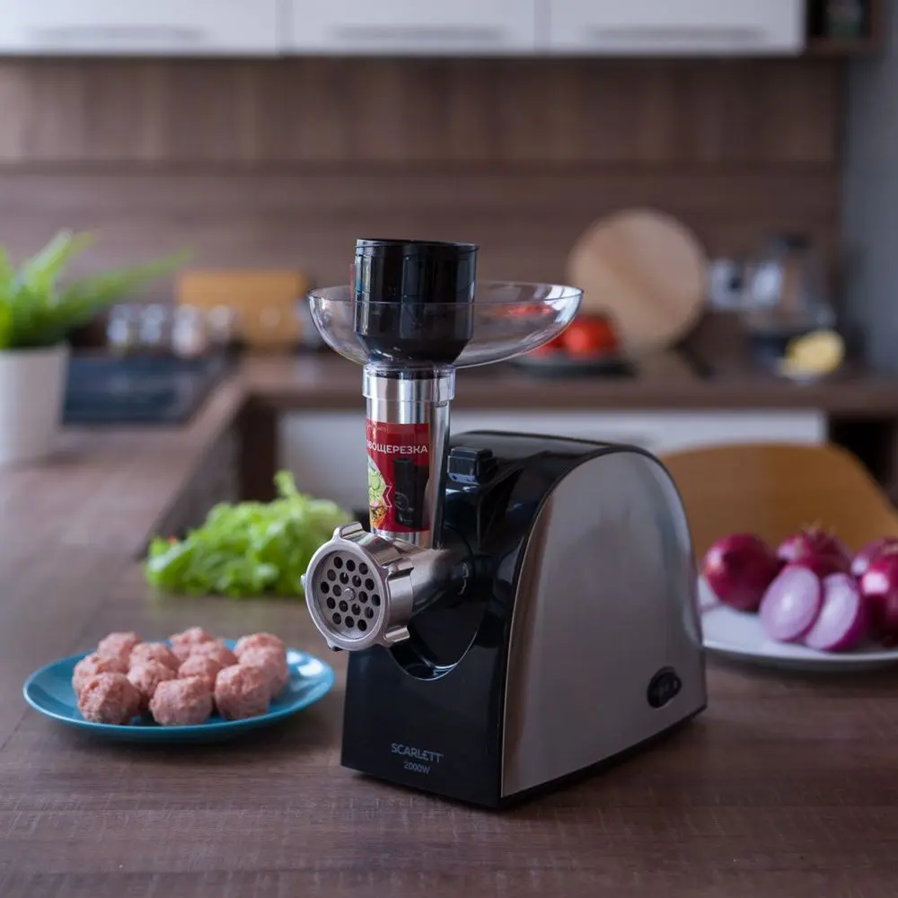Masina de tocat carne Scarlett SC-MG45M13 (Black/Inox)