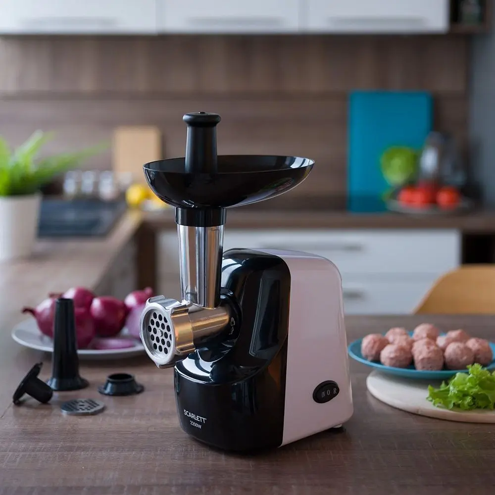 Masina de tocat carne Scarlett SC-MG45M16 (Black/White)