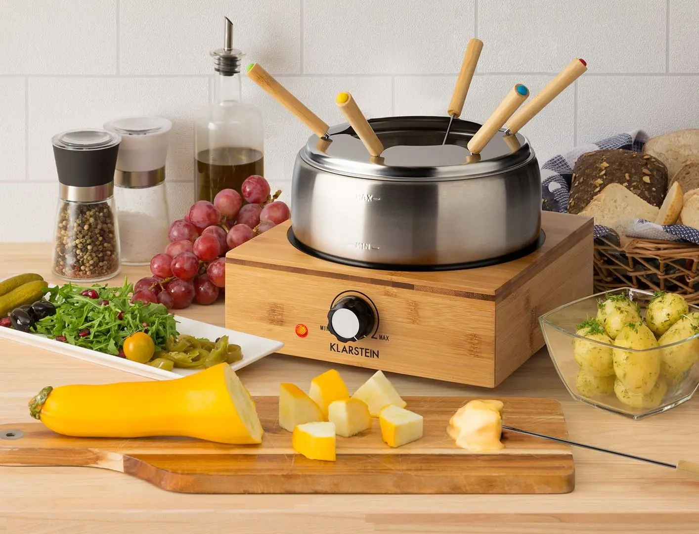 Set fondue Klarstein Bambus Fondue (Bamboo/Inox)