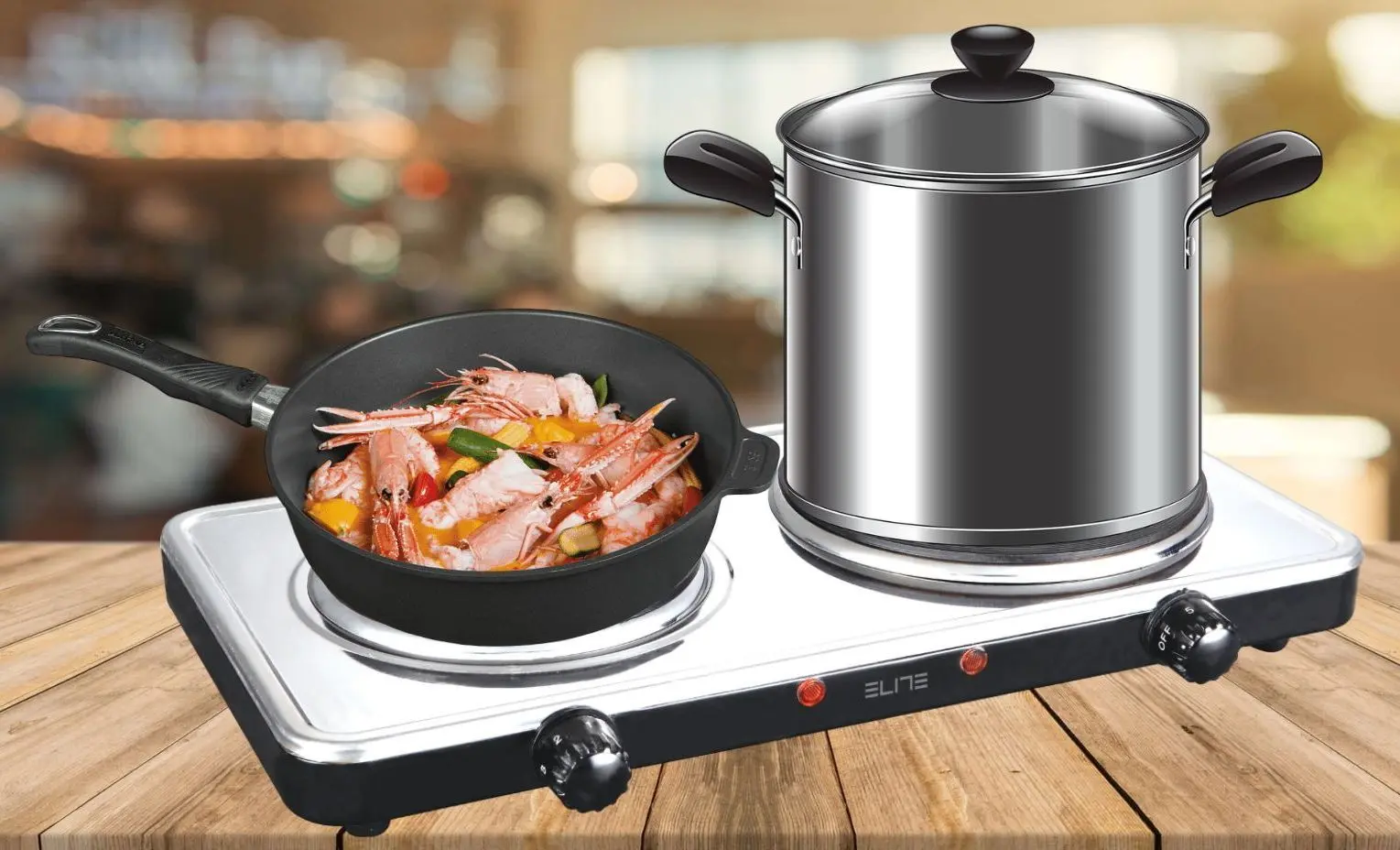 Plita electrica de masa Elite EHP-0284X (Black/Inox)