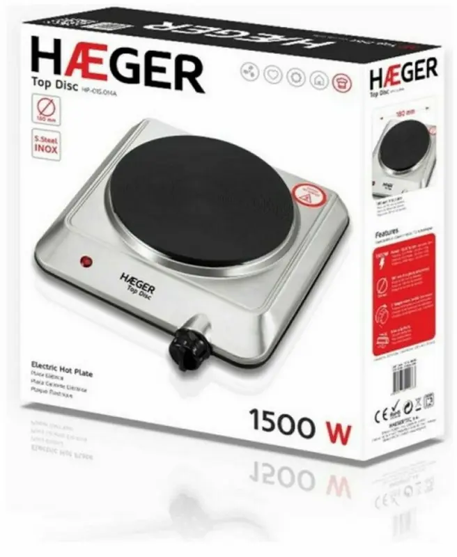 Plita electrica de masa Haeger HP-01S.014A (Silver) - 3