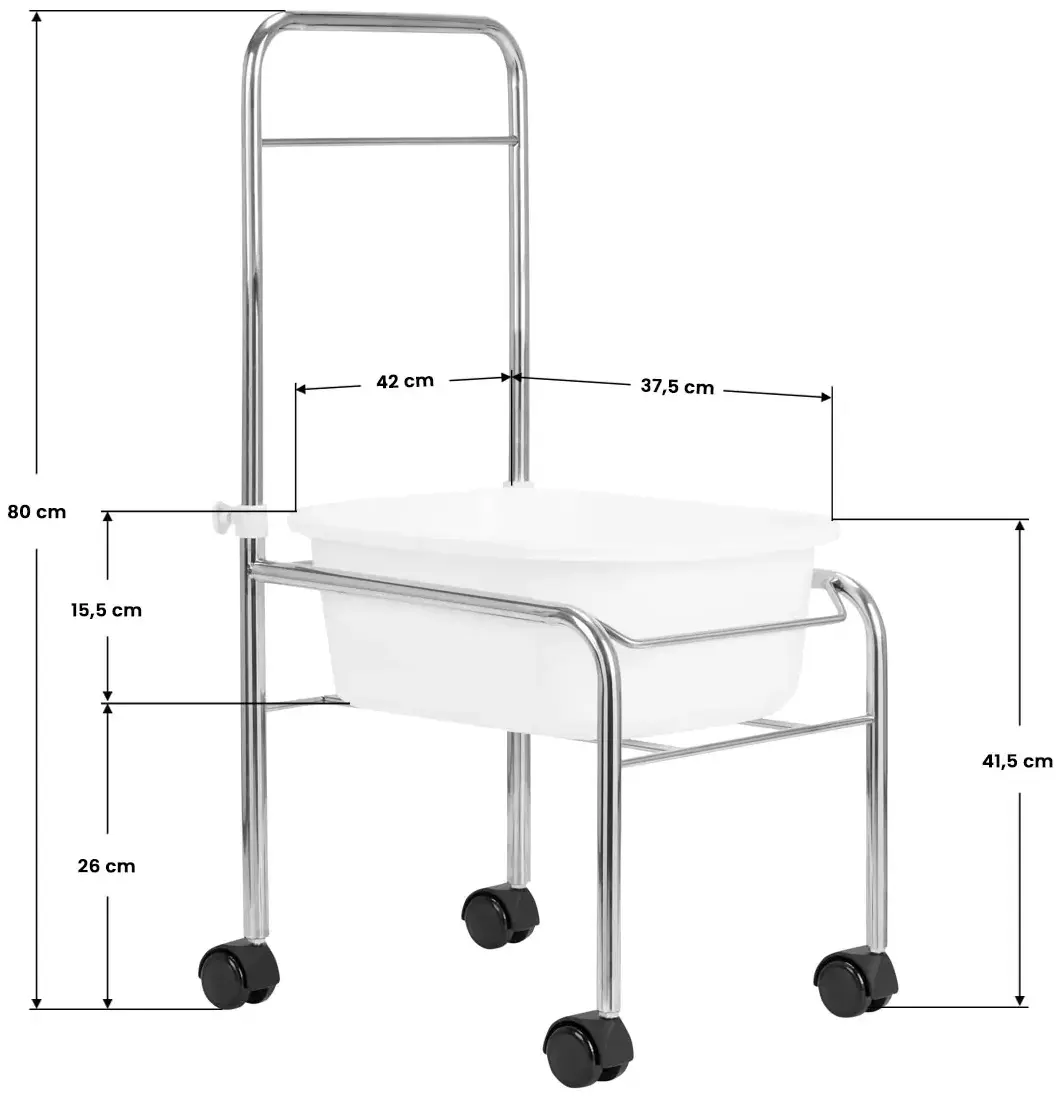 Ванночка для педикюра передвижная Activeshop 126249 (White/Chrome) - 6