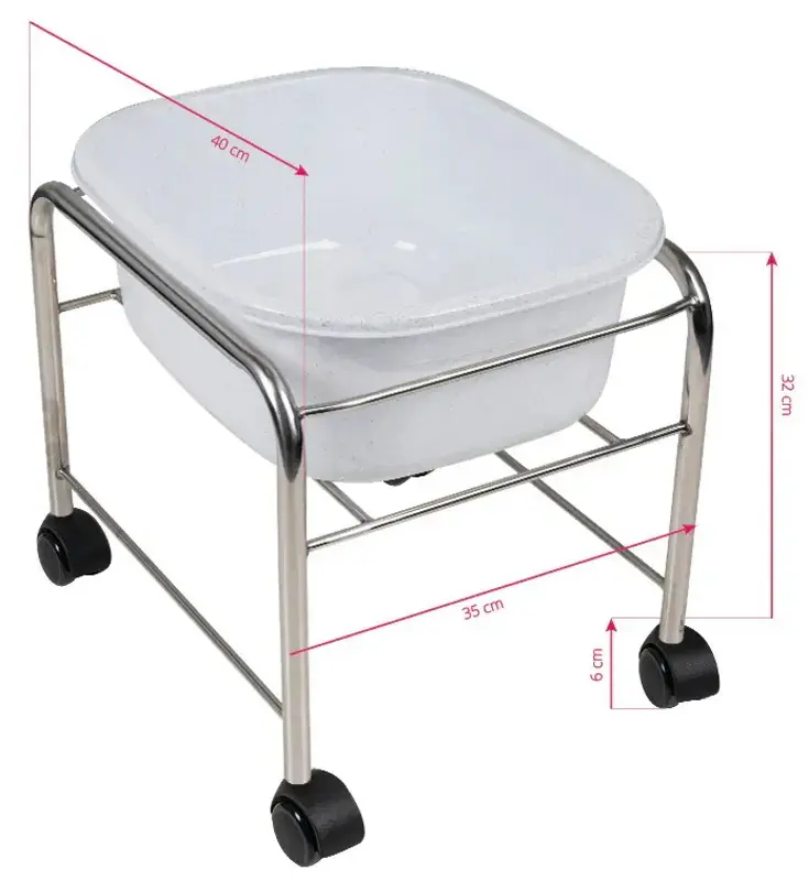 Ванночка для педикюра передвижная Activeshop 131508 (White/Chrome) - 2