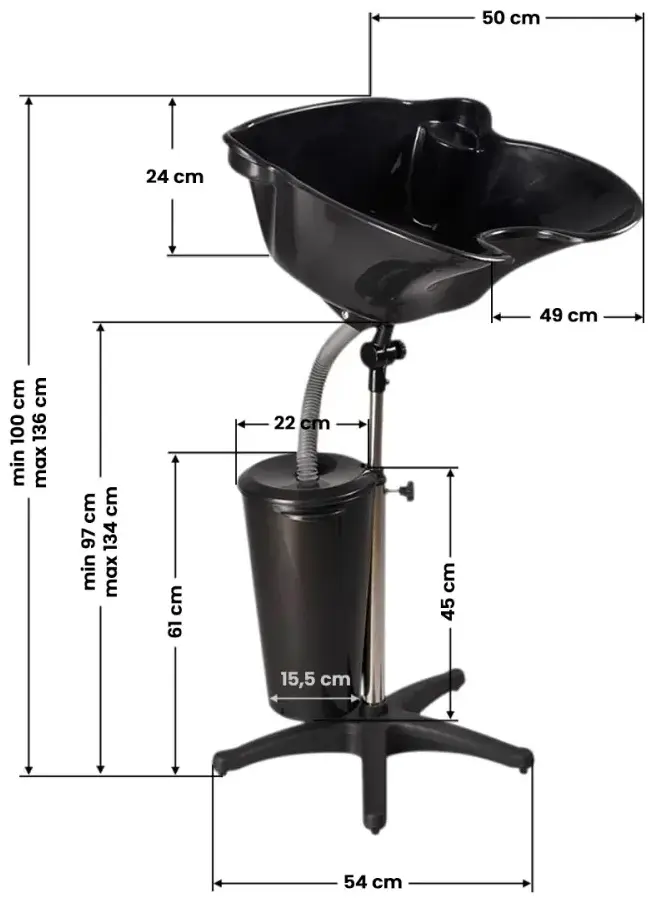 Мойка парикмахерская Gabbiano FT42-1 125894 (Black) - 2