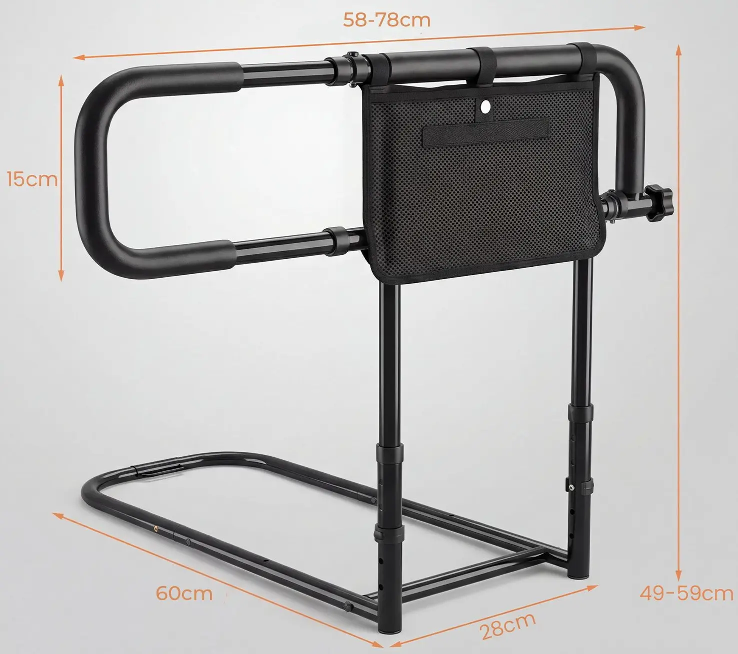 Bara de sustinere pentru pat Costway HW74748DK (Black) - 3