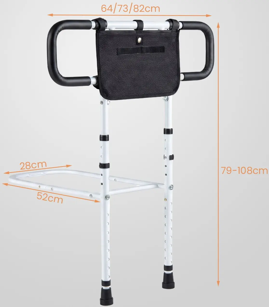 Bara de sustinere pentru pat Costway HW74749WH (White/Black) - 3