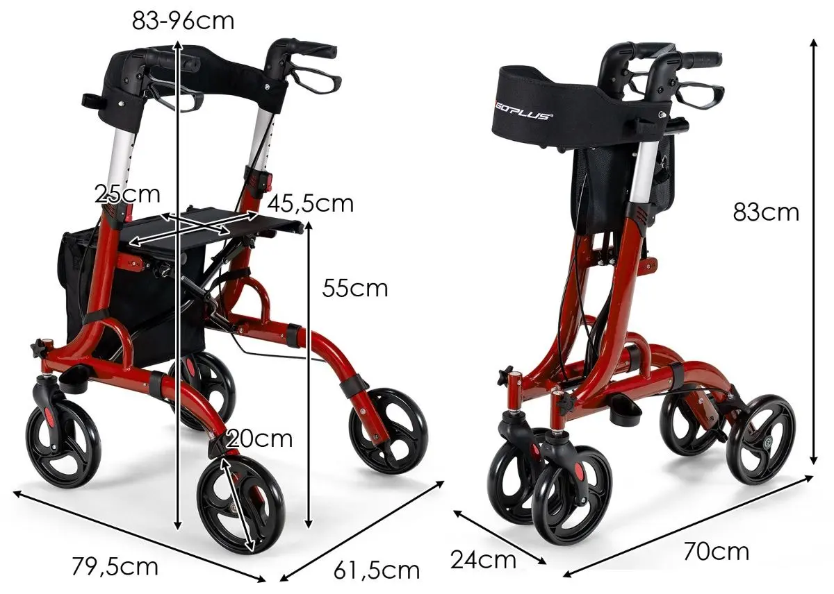 Rolator ortopedic Costway JH10007RE (Black/Red)