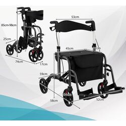Роллатор ортопедический Costway JH10012BK (Black) Thumb