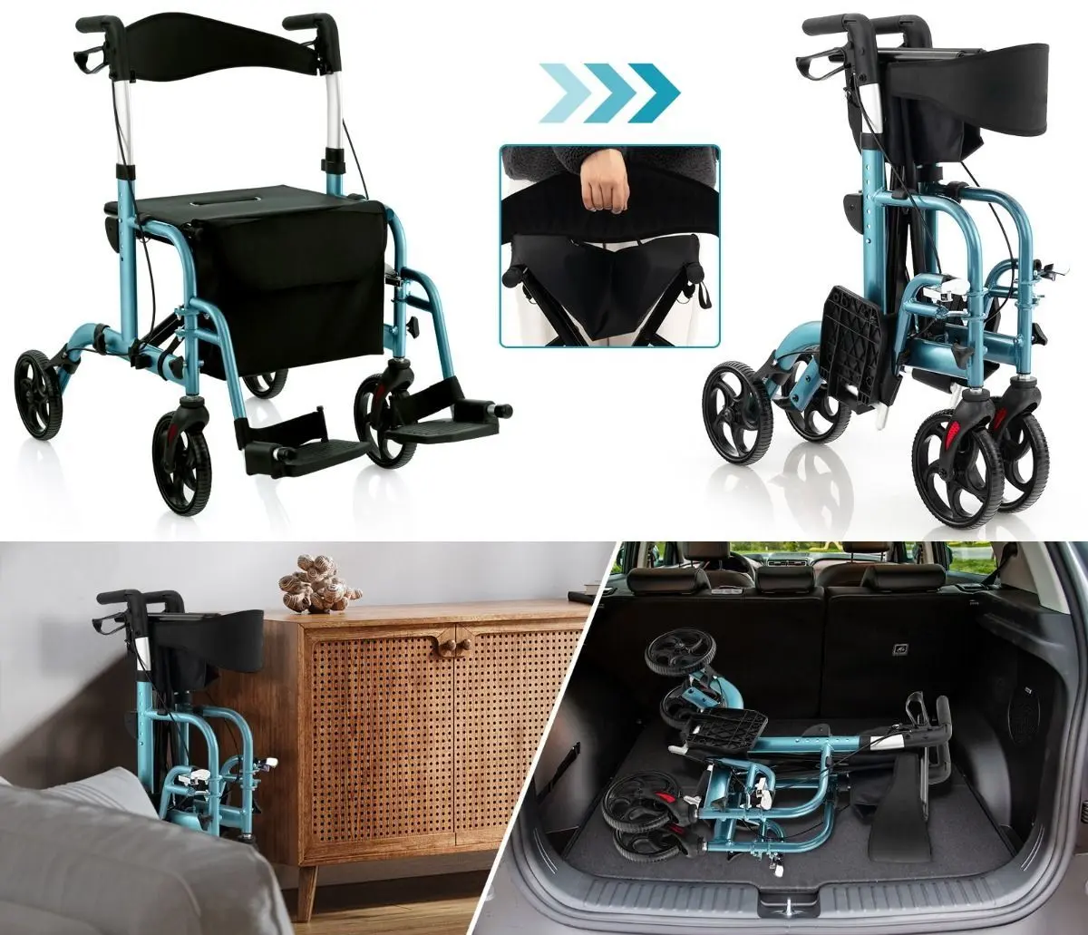 Роллатор ортопедический Costway JH10012NY (Blue) - 3
