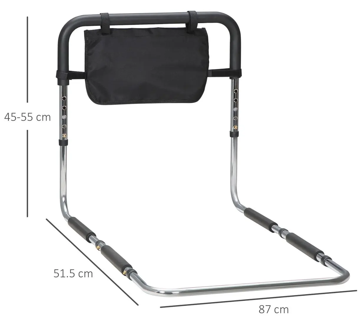 Maner pentru pat Homcom 713-129V00SR (Silver/Black)