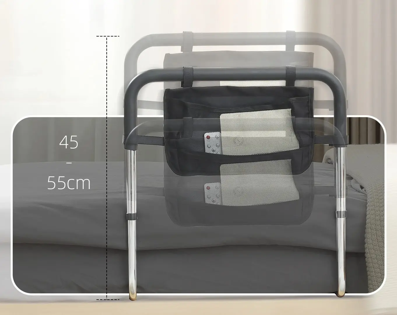 Maner pentru pat Homcom 713-129V00SR (Silver/Black)