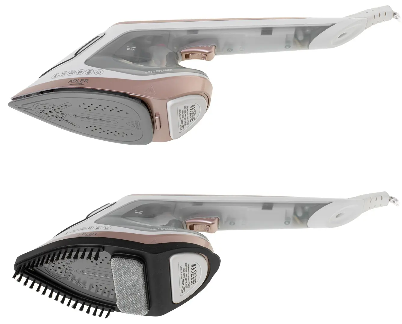 Aparat de curatat cu aburi 2in1 Adler AD 5044 (White/Pink)