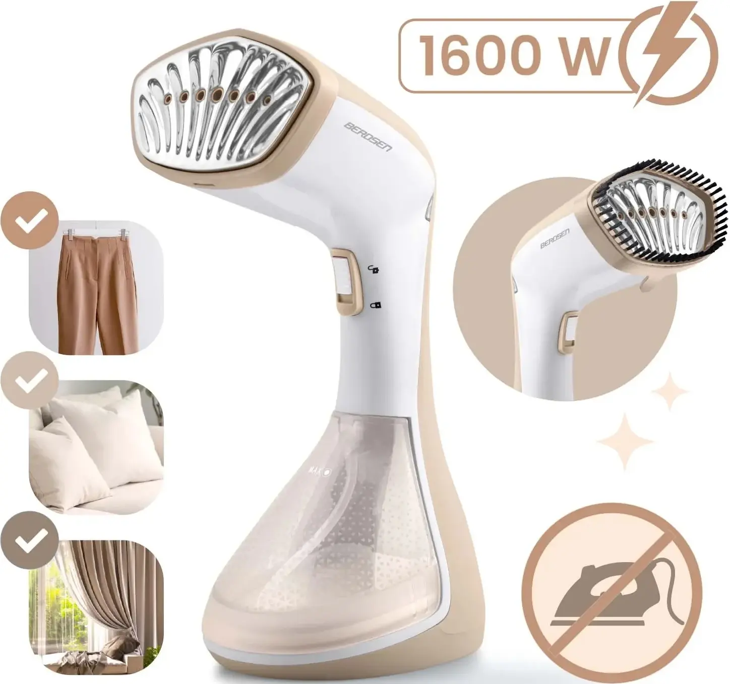 Aparat de calcat cu aburi Berdsen BD-311 331101 (White/Beige) - 3